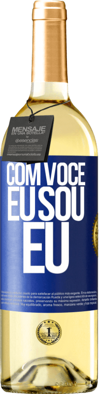 29,95 € | Vinho branco Edição WHITE Com você eu sou eu Etiqueta Azul. Etiqueta personalizável Vinho jovem Colheita 2024 Verdejo