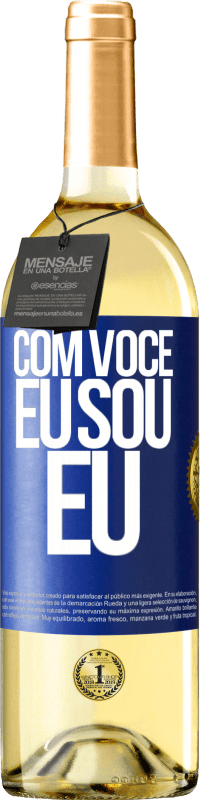 29,95 € Envio grátis | Vinho branco Edição WHITE Com você eu sou eu Etiqueta Azul. Etiqueta personalizável Vinho jovem Colheita 2025 Verdejo