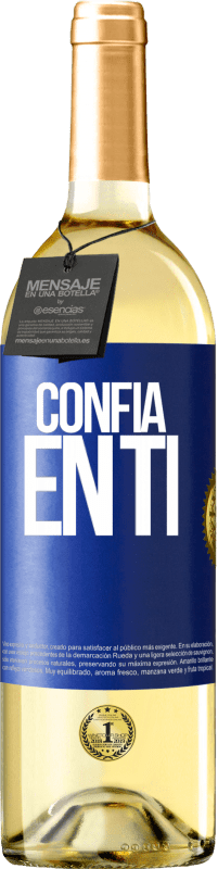 29,95 € Envío gratis | Vino Blanco Edición WHITE Confía en ti Etiqueta Azul. Etiqueta personalizable Vino joven Cosecha 2023 Verdejo