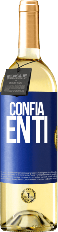 29,95 € Envío gratis | Vino Blanco Edición WHITE Confía en ti Etiqueta Azul. Etiqueta personalizable Vino joven Cosecha 2025 Verdejo