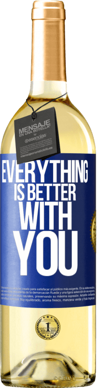 29,95 € Бесплатная доставка | Белое вино Издание WHITE С тобой все лучше Синяя метка. Настраиваемая этикетка Молодое вино Урожай 2023 Verdejo
