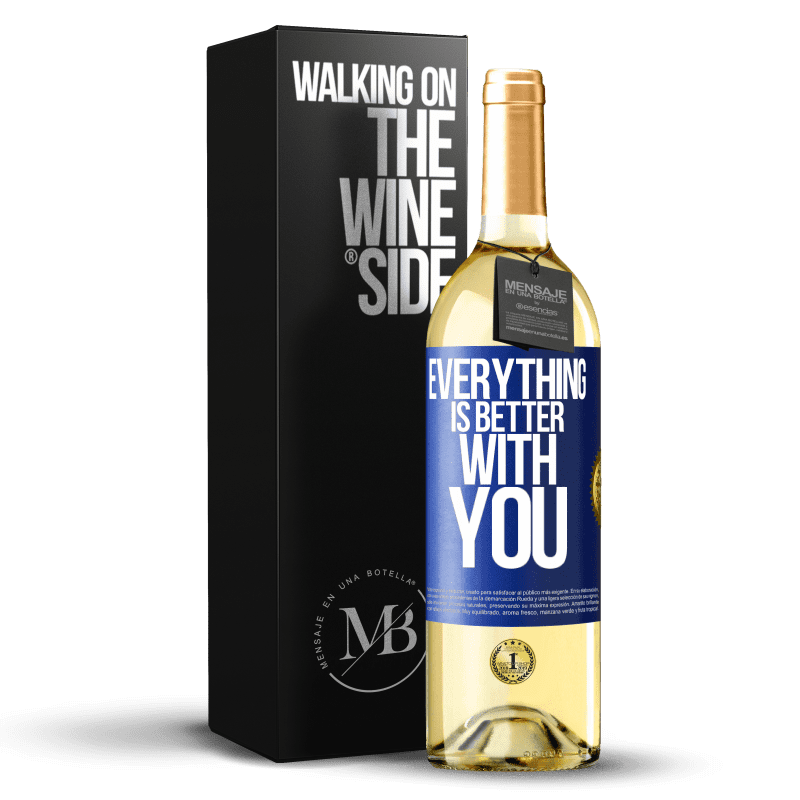 29,95 € Free Shipping | White Wine WHITE Edition Everything is better with you Blue Label. Customizable label Young wine Harvest 2023 Verdejo