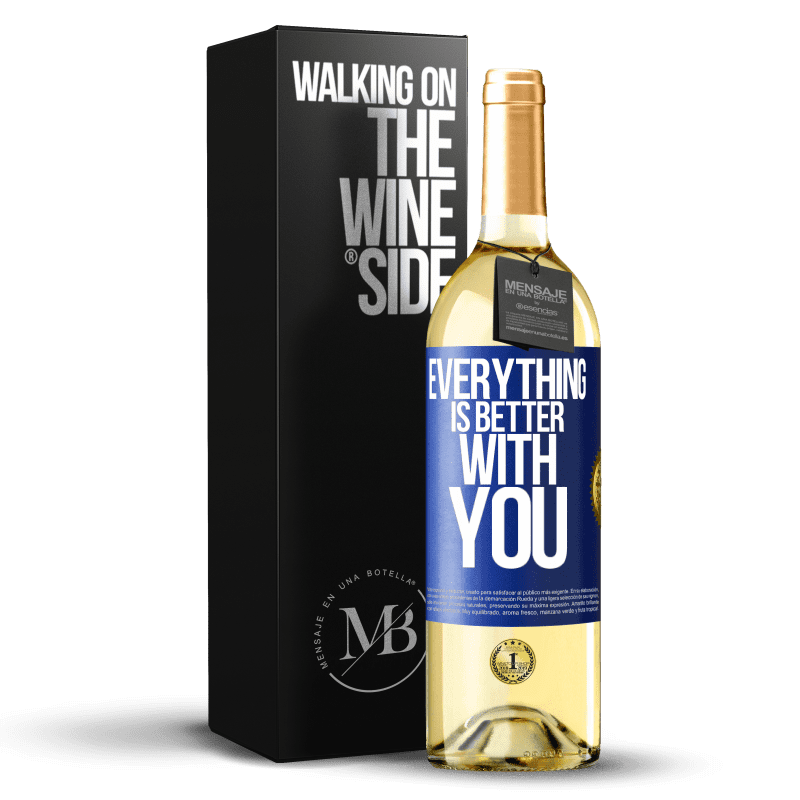 29,95 € Free Shipping | White Wine WHITE Edition Everything is better with you Blue Label. Customizable label Young wine Harvest 2024 Verdejo