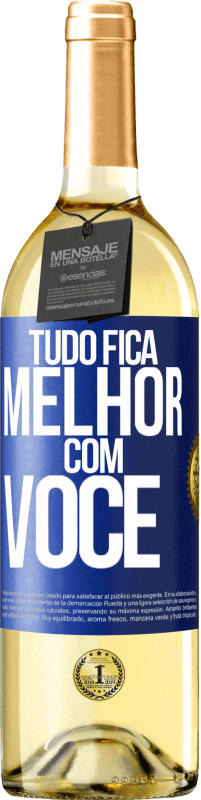 29,95 € | Vinho branco Edição WHITE Tudo fica melhor com você Etiqueta Azul. Etiqueta personalizável Vinho jovem Colheita 2024 Verdejo