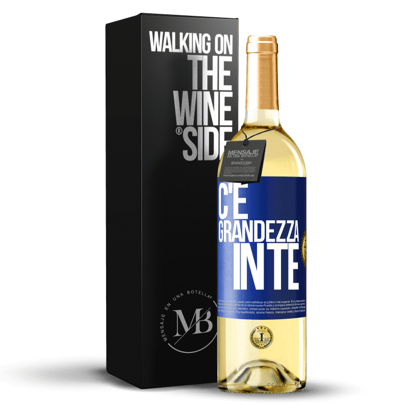 29,95 € Spedizione Gratuita | Vino bianco Edizione WHITE C'è grandezza in te Etichetta Blu. Etichetta personalizzabile Vino giovane Raccogliere 2023 Verdejo