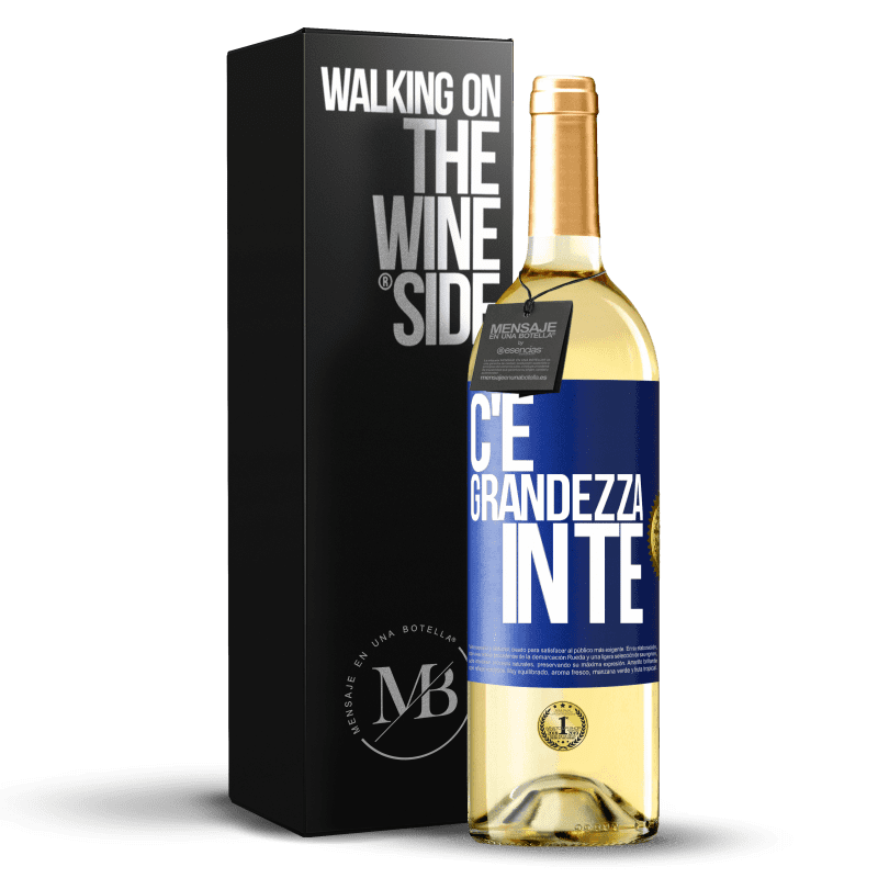 29,95 € Spedizione Gratuita | Vino bianco Edizione WHITE C'è grandezza in te Etichetta Blu. Etichetta personalizzabile Vino giovane Raccogliere 2025 Verdejo
