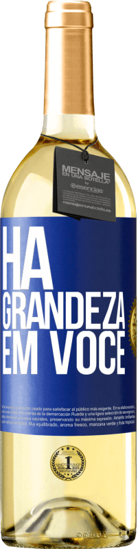 Envio grátis | Vinho branco Edição WHITE Há grandeza em você Etiqueta Azul. Etiqueta personalizável Vinho jovem Colheita 2023 Verdejo