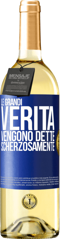 Spedizione Gratuita | Vino bianco Edizione WHITE Le grandi verità vengono dette scherzosamente Etichetta Blu. Etichetta personalizzabile Vino giovane Raccogliere 2023 Verdejo