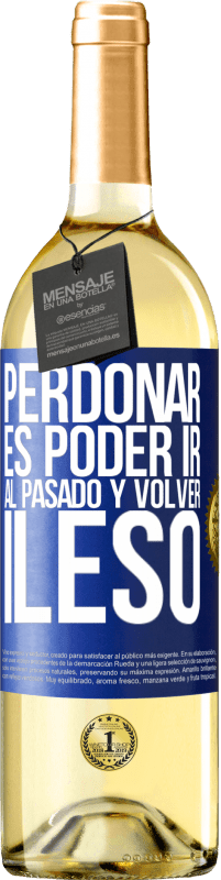 29,95 € Envío gratis | Vino Blanco Edición WHITE Perdonar es poder ir al pasado y volver ileso Etiqueta Azul. Etiqueta personalizable Vino joven Cosecha 2025 Verdejo