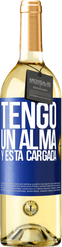 29,95 € | Vino Blanco Edición WHITE Tengo un alma y está cargada Etiqueta Azul. Etiqueta personalizable Vino joven Cosecha 2023 Verdejo