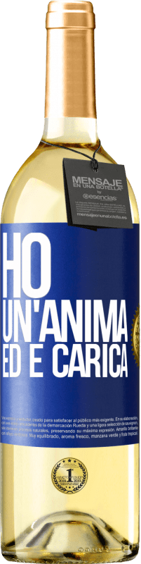 29,95 € | Vino bianco Edizione WHITE Ho un'anima ed è carica Etichetta Blu. Etichetta personalizzabile Vino giovane Raccogliere 2024 Verdejo