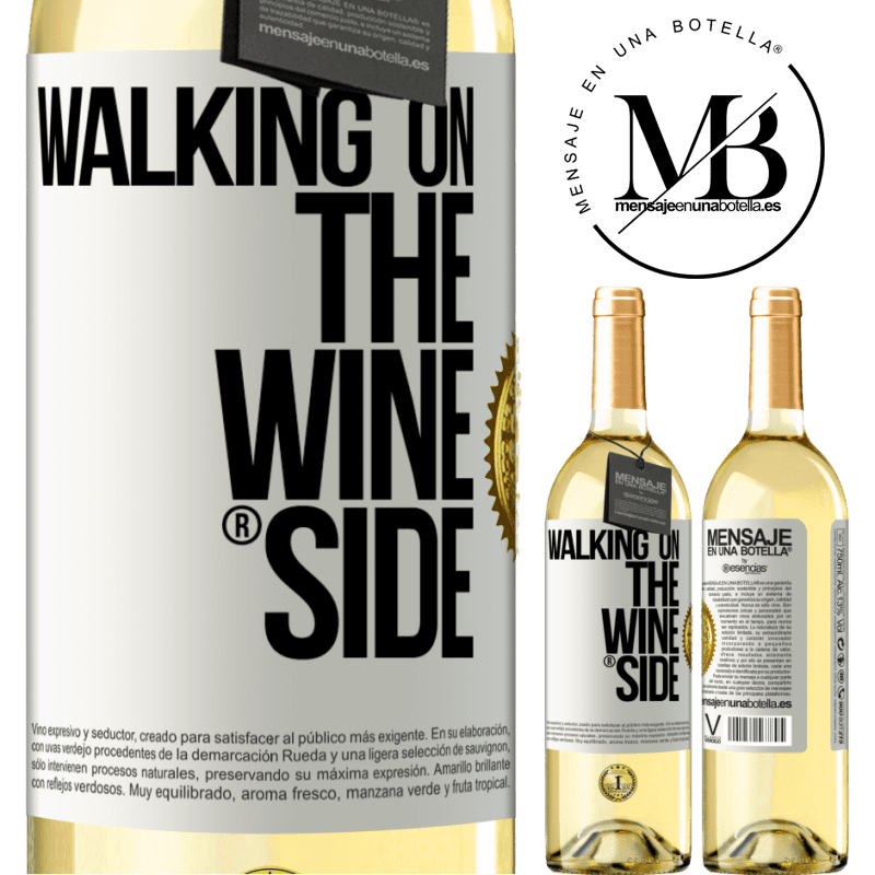 29,95 € Kostenloser Versand | Weißwein WHITE Ausgabe Walking on the Wine Side® Weißes Etikett. Anpassbares Etikett Junger Wein Ernte 2023 Verdejo