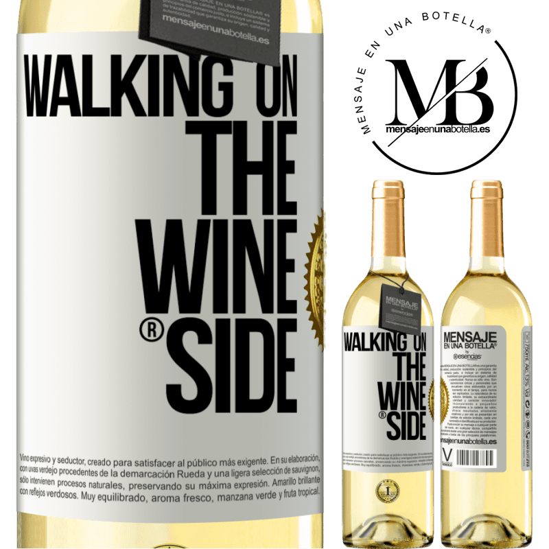 29,95 € Kostenloser Versand | Weißwein WHITE Ausgabe Walking on the Wine Side® Weißes Etikett. Anpassbares Etikett Junger Wein Ernte 2024 Verdejo