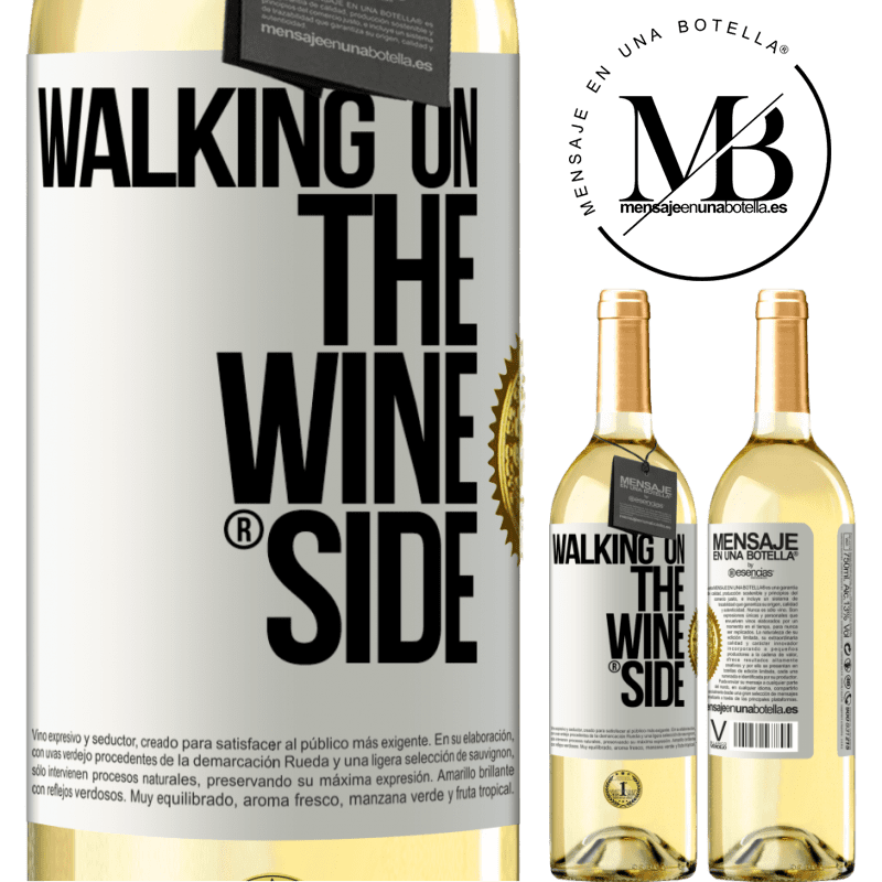 29,95 € Kostenloser Versand | Weißwein WHITE Ausgabe Walking on the Wine Side® Weißes Etikett. Anpassbares Etikett Junger Wein Ernte 2025 Verdejo