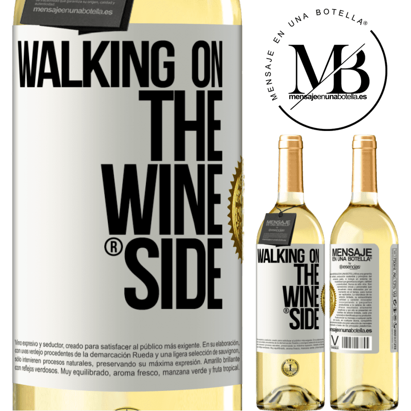 29,95 € Envio grátis | Vinho branco Edição WHITE Walking on the Wine Side® Etiqueta Branca. Etiqueta personalizável Vinho jovem Colheita 2025 Verdejo