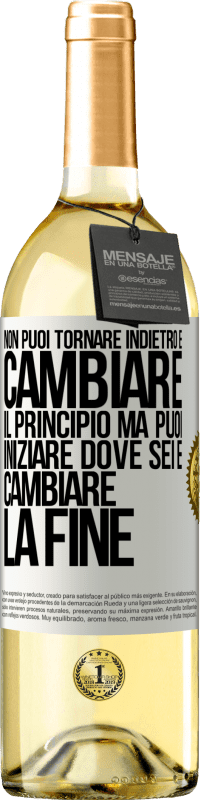 29,95 € | Vino bianco Edizione WHITE Non puoi tornare indietro e cambiare il principio. Ma puoi iniziare dove sei e cambiare la fine Etichetta Bianca. Etichetta personalizzabile Vino giovane Raccogliere 2024 Verdejo