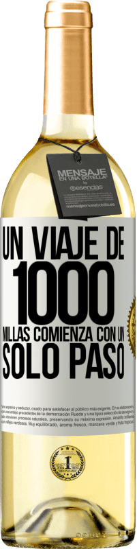 29,95 € | Vino Blanco Edición WHITE Un viaje de mil millas comienza con un solo paso Etiqueta Blanca. Etiqueta personalizable Vino joven Cosecha 2024 Verdejo