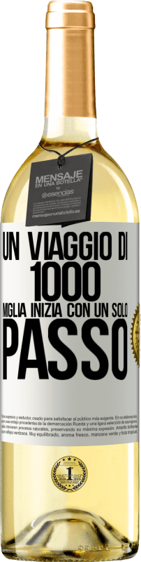 29,95 € Spedizione Gratuita | Vino bianco Edizione WHITE Un viaggio di mille miglia inizia con un solo passo Etichetta Bianca. Etichetta personalizzabile Vino giovane Raccogliere 2025 Verdejo