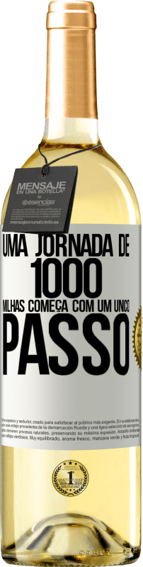 29,95 € | Vinho branco Edição WHITE Uma jornada de mil milhas começa com um único passo Etiqueta Branca. Etiqueta personalizável Vinho jovem Colheita 2024 Verdejo