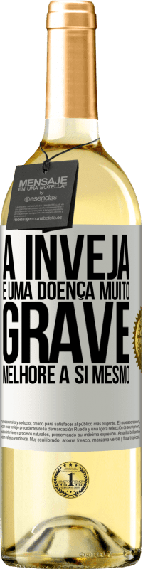 29,95 € | Vinho branco Edição WHITE A inveja é uma doença muito grave, melhore a si mesmo Etiqueta Branca. Etiqueta personalizável Vinho jovem Colheita 2024 Verdejo