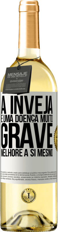 29,95 € | Vinho branco Edição WHITE A inveja é uma doença muito grave, melhore a si mesmo Etiqueta Branca. Etiqueta personalizável Vinho jovem Colheita 2025 Verdejo