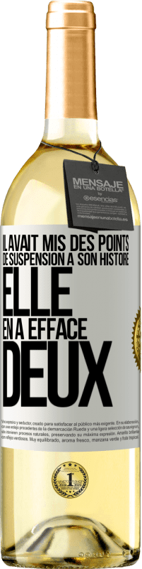 29,95 € | Vin blanc Édition WHITE Il avait mis des points de suspension à son histoire, elle en a effacé deux Étiquette Blanche. Étiquette personnalisable Vin jeune Récolte 2024 Verdejo