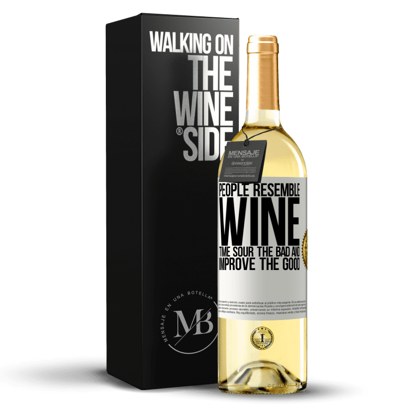 29,95 € Free Shipping | White Wine WHITE Edition People resemble wine. Time sour the bad and improve the good White Label. Customizable label Young wine Harvest 2023 Verdejo