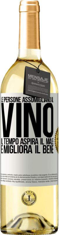 29,95 € Spedizione Gratuita | Vino bianco Edizione WHITE Le persone assomigliano al vino. Il tempo aspira il male e migliora il bene Etichetta Bianca. Etichetta personalizzabile Vino giovane Raccogliere 2024 Verdejo