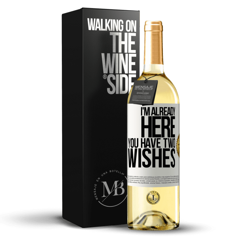 29,95 € 送料無料 | 白ワイン WHITEエディション 私はここにいますあなたには二つの願いがあります ホワイトラベル. カスタマイズ可能なラベル 若いワイン 収穫 2023 Verdejo