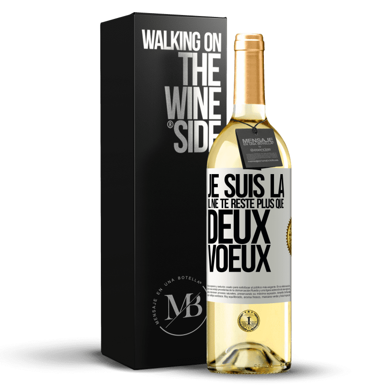 29,95 € Envoi gratuit | Vin blanc Édition WHITE Je suis là. Il ne te reste plus que deux voeux Étiquette Blanche. Étiquette personnalisable Vin jeune Récolte 2024 Verdejo