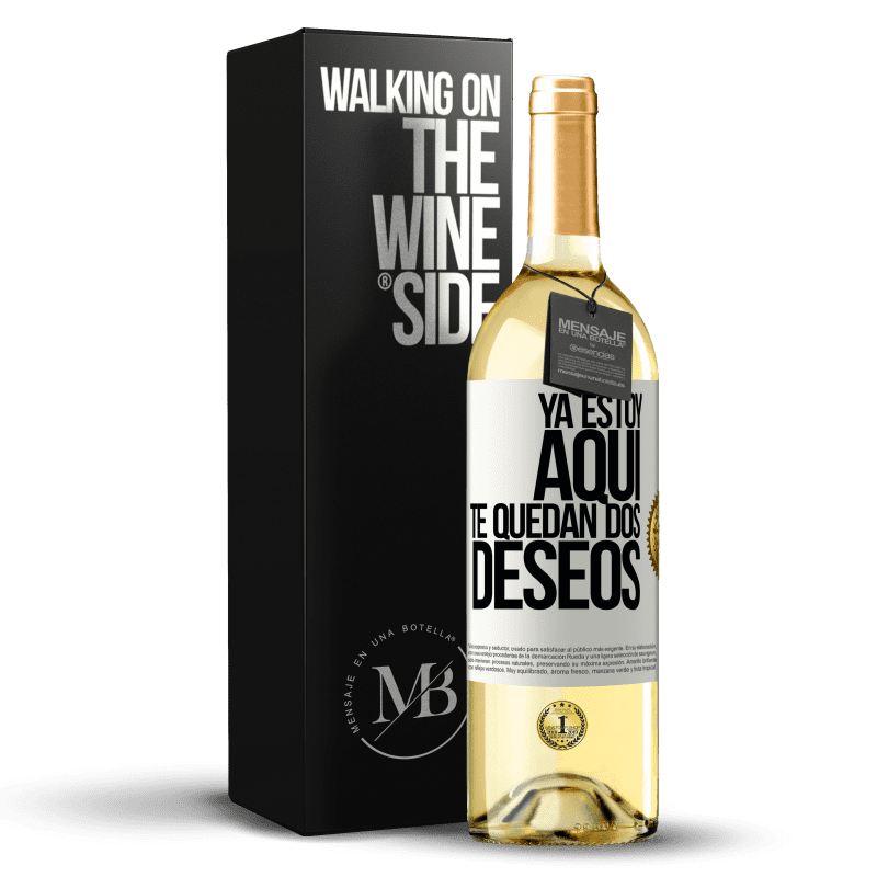 29,95 € Envío gratis | Vino Blanco Edición WHITE Ya estoy aquí. Te quedan dos deseos Etiqueta Blanca. Etiqueta personalizable Vino joven Cosecha 2024 Verdejo