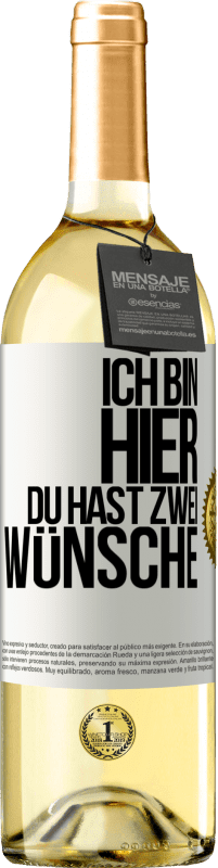 29,95 € | Weißwein WHITE Ausgabe Ich bin hier. Du hast zwei Wünsche Weißes Etikett. Anpassbares Etikett Junger Wein Ernte 2024 Verdejo