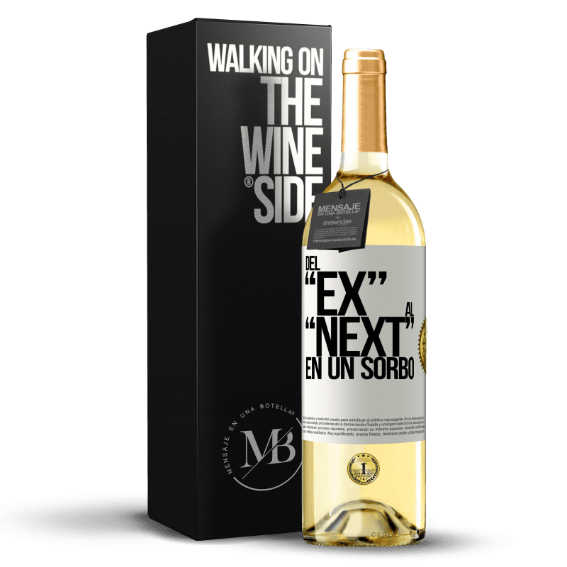 29,95 € Бесплатная доставка | Белое вино Издание WHITE Del EX al NEXT en un sorbo Белая этикетка. Настраиваемая этикетка Молодое вино Урожай 2023 Verdejo