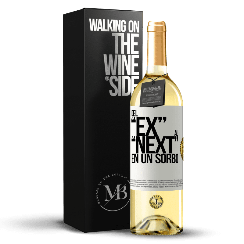 29,95 € Kostenloser Versand | Weißwein WHITE Ausgabe Del EX al NEXT en un sorbo Weißes Etikett. Anpassbares Etikett Junger Wein Ernte 2023 Verdejo