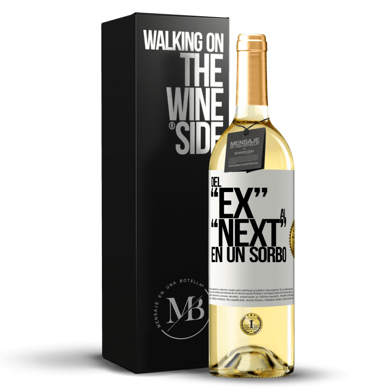 29,95 € Kostenloser Versand | Weißwein WHITE Ausgabe Del EX al NEXT en un sorbo Weißes Etikett. Anpassbares Etikett Junger Wein Ernte 2024 Verdejo