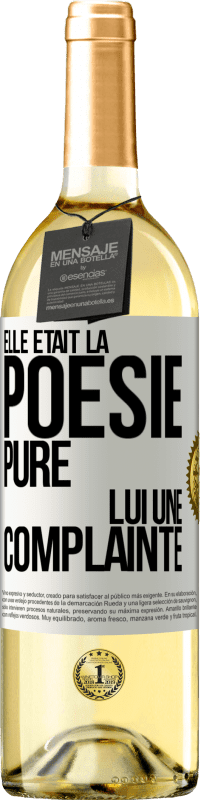 29,95 € | Vin blanc Édition WHITE Elle était la poésie pure, lui une complainte Étiquette Blanche. Étiquette personnalisable Vin jeune Récolte 2025 Verdejo