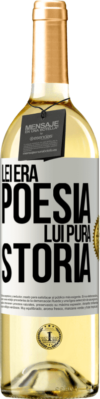 29,95 € Spedizione Gratuita | Vino bianco Edizione WHITE Lei era poesia, lui pura storia Etichetta Bianca. Etichetta personalizzabile Vino giovane Raccogliere 2025 Verdejo