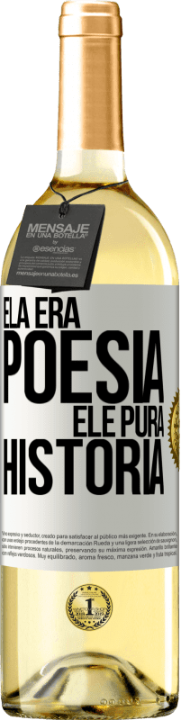 29,95 € | Vinho branco Edição WHITE Ela era poesia, ele pura história Etiqueta Branca. Etiqueta personalizável Vinho jovem Colheita 2024 Verdejo