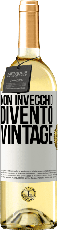 29,95 € Spedizione Gratuita | Vino bianco Edizione WHITE Non invecchio, divento vintage Etichetta Bianca. Etichetta personalizzabile Vino giovane Raccogliere 2025 Verdejo