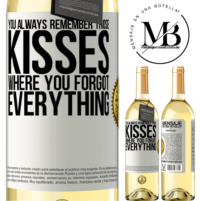 29,95 € Free Shipping | White Wine WHITE Edition You always remember those kisses where you forgot everything White Label. Customizable label Young wine Harvest 2022 Verdejo