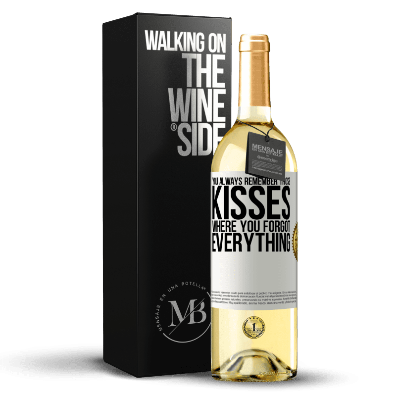 29,95 € Бесплатная доставка | Белое вино Издание WHITE Ты всегда помнишь те поцелуи, где ты все забыл Белая этикетка. Настраиваемая этикетка Молодое вино Урожай 2023 Verdejo