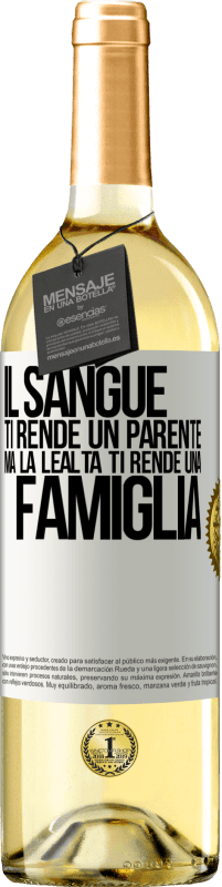 29,95 € Spedizione Gratuita | Vino bianco Edizione WHITE Il sangue ti rende un parente, ma la lealtà ti rende una famiglia Etichetta Bianca. Etichetta personalizzabile Vino giovane Raccogliere 2024 Verdejo