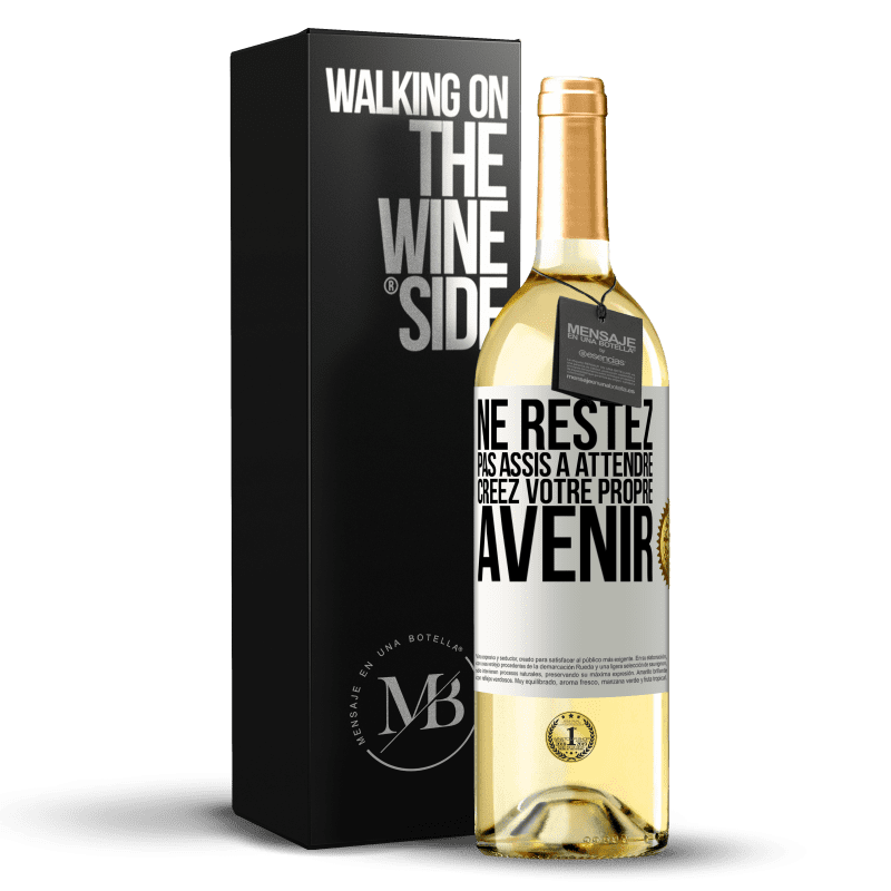 29,95 € Envoi gratuit | Vin blanc Édition WHITE Ne restez pas assis à attendre, créez votre propre avenir Étiquette Blanche. Étiquette personnalisable Vin jeune Récolte 2024 Verdejo