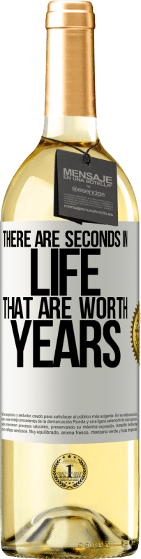 29,95 € Бесплатная доставка | Белое вино Издание WHITE Есть секунды в жизни, которые стоят лет Белая этикетка. Настраиваемая этикетка Молодое вино Урожай 2023 Verdejo