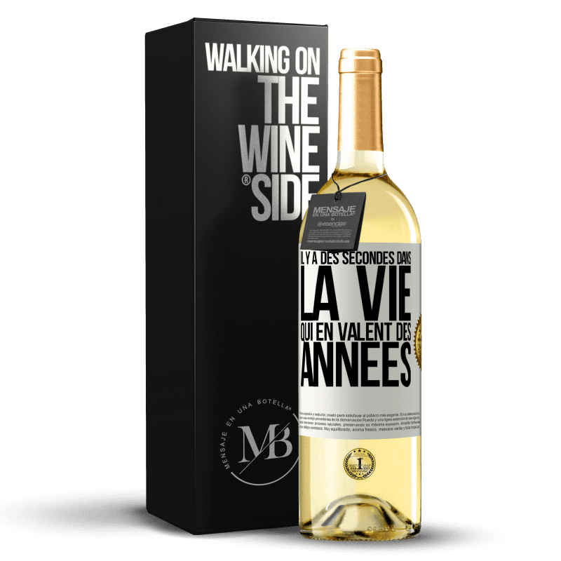 29,95 € Envoi gratuit | Vin blanc Édition WHITE Il y a des secondes dans la vie qui en valent des années Étiquette Blanche. Étiquette personnalisable Vin jeune Récolte 2024 Verdejo