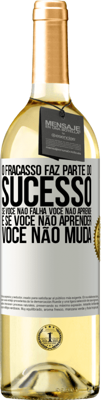 «O fracasso faz parte do sucesso. Se você não falha, você não aprende. E se você não aprender, você não muda» Edição WHITE
