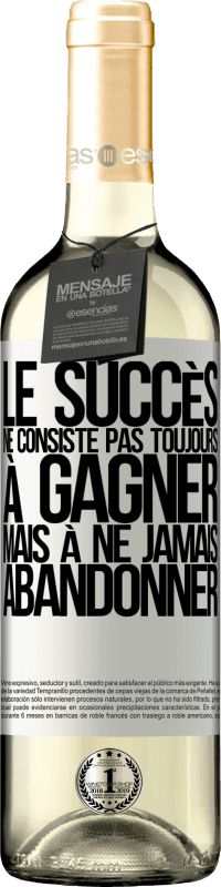 29,95 € Envoi gratuit | Vin blanc Édition WHITE Le succès ne consiste pas toujours à gagner, mais à ne jamais abandonner Étiquette Blanche. Étiquette personnalisable Vin jeune Récolte 2025 Verdejo