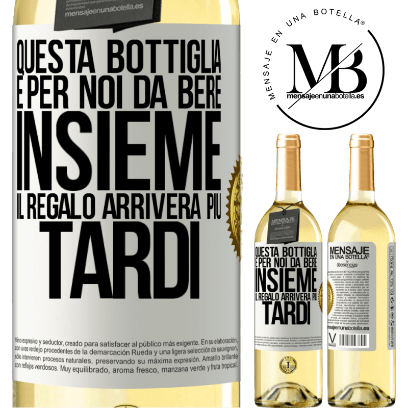 29,95 € Spedizione Gratuita | Vino bianco Edizione WHITE Questa bottiglia è per noi da bere insieme. Il regalo arriverà più tardi Etichetta Bianca. Etichetta personalizzabile Vino giovane Raccogliere 2025 Verdejo
