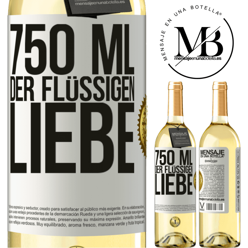 29,95 € Kostenloser Versand | Weißwein WHITE Ausgabe 750 ml flüssiger Liebe Weißes Etikett. Anpassbares Etikett Junger Wein Ernte 2023 Verdejo