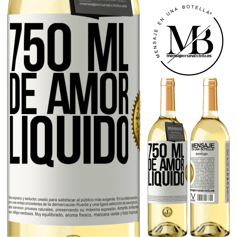 29,95 € Envio grátis | Vinho branco Edição WHITE 750 ml de amor líquido Etiqueta Branca. Etiqueta personalizável Vinho jovem Colheita 2024 Verdejo